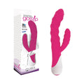 Curve Toys Gossip Ellen Waterproof Textured Silicone Flexible Dual Stimulation Vibrator Magenta-0