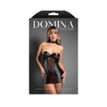 Fantasy Lingerie Domina Chemise with Zipper Details & Buckle Halter Black S/M-0